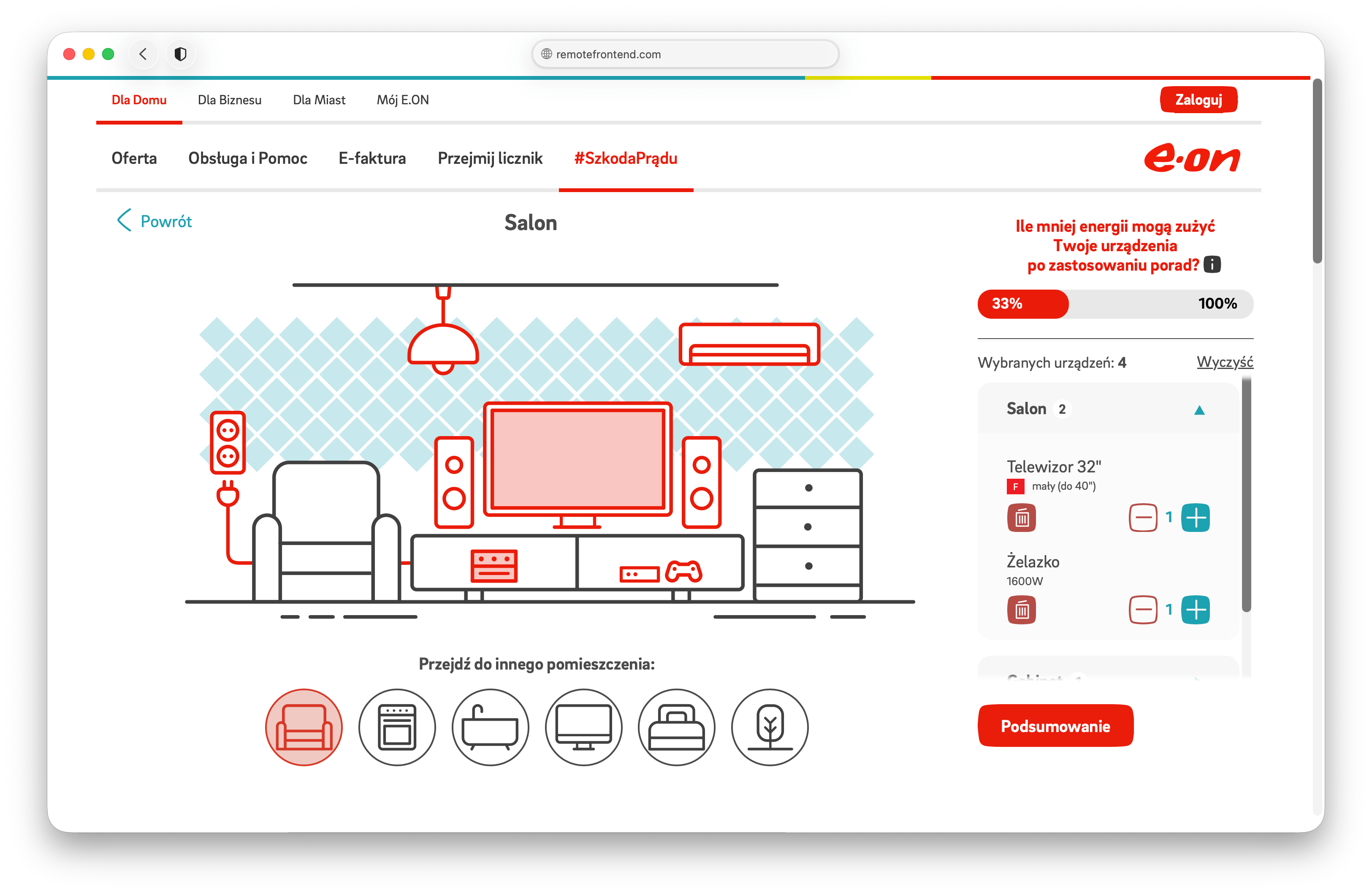 E.ON „Szkoda Prądu” — site screenshot